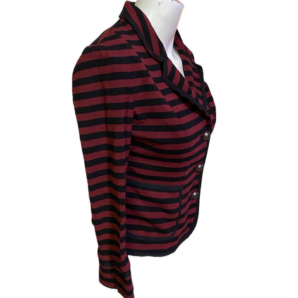 Banana Republic Striped Blazer Dark Claret (Burgundy) Size 2P - Picture 2 of 6
